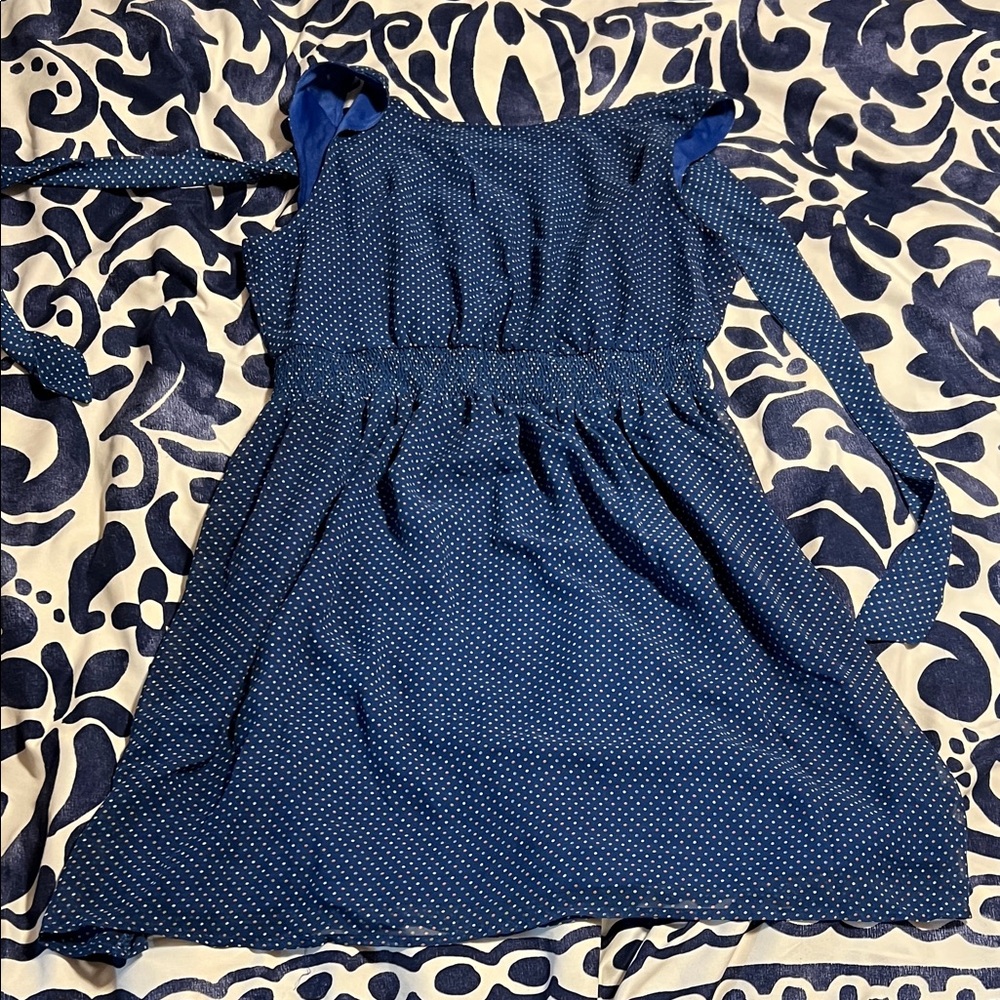 Fun 2 Fun Blue Polka Dot Mini Dress